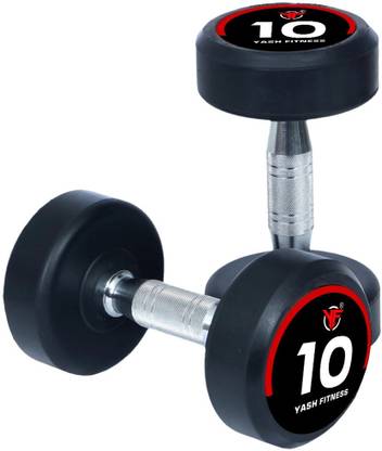 yash fitness Set Of 10KGX2 High Quality Rubber Professional Bouncer Fixed Weight Dumbbell