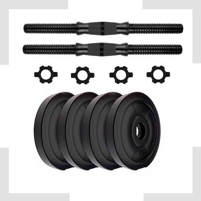 VICTORY PVC Set of 4 Plates (2.5 Kg X 4 = 10 Kg ) with Dumbbell Rod Adjustable Dumbbell