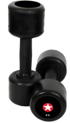 Satya Dumbbells (2.5 Kg x 2) Gym Equipment For Workout (Black) Fixed Weight Dumbbell