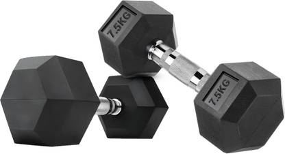 HouseOfCommon Professional HEX Shape Premium Quality Rubber Fixed Weight Dumbbel Fixed Weight Dumbbell