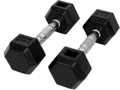 Veena RetailNet Hexagon Style Dumbbells (2.5 Kg x 2) Gym Equipment For Workout | Fixed Weight Dumbbell