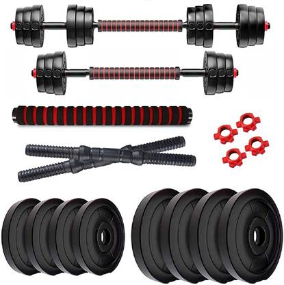 BodyFit 20KG (2KG X 4+3KG X 4) Dumbbell Set,Connector Rod, Combo Adjustable Gym Set Adjustable Dumbbell