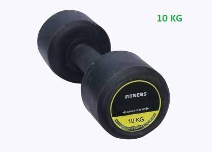 Fitness Kart Jumbo Ex Quality Rubber Dumbbell Set of (10 kg X 1Pc) Fixed Weight Dumbbell