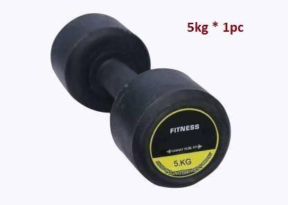 GYM KART Premium (5Kg X Pc1) Rubber Dumbbell Fixed Weight Dumbbell