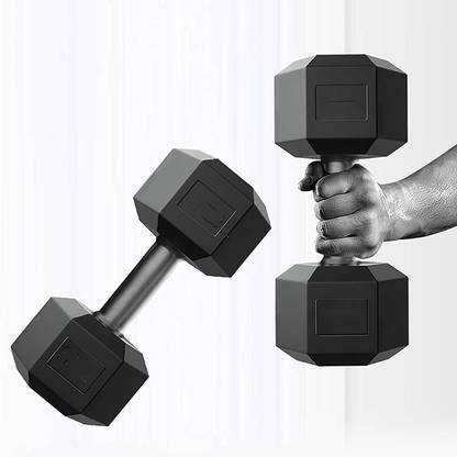AMAN FIT PVC Set 5KG X 2 PCS, 1 Pair , Hex , Home Gym Fixed Weight Dumbbell
