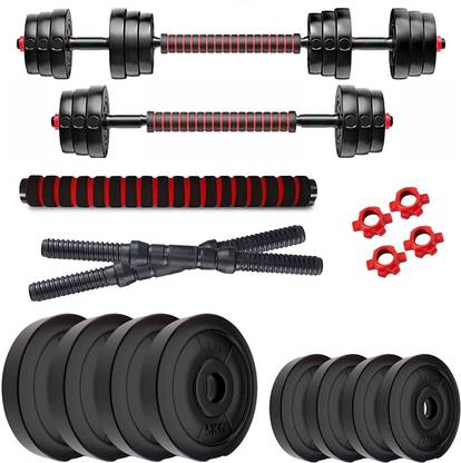 JASMINE 1 kg 10kg Connector Rod Dumbbell Set. Home Gym Combo