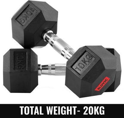 SLOVIC Dumbbells Set for Home Gym | 10 kg| Set of 2 Fixed Weight Dumbbell