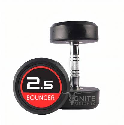 IGNITE WEIGHTS 2.5kg Pair Round Dumbbell Rubber Coated, Cast Iron, Exercise & Full Body Workout Fixed Weight Dumbbell