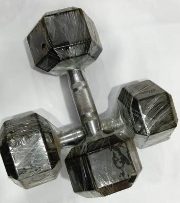 labeeb Hexagon Gym Metal Encased Fixed Dumbbell W 2.5kg Black. 2.5Kg W Each Set (2PCs) Fixed Weight Dumbbell