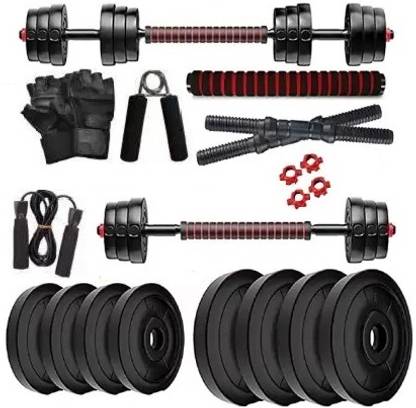RaveenaFitness 3 in 1 Convertible 20KG Dumbbell Set 2.5kg*8 Plate Adjustable Dumbbell