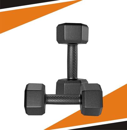 CLOVERBYTE Black HEX PVC ll Set, 1 Pair ,Home Gym 2KGS X 2PCS Fixed Weight Dumbbell