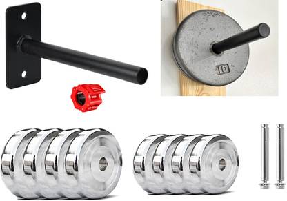 YMD 1KgX4Pc Steel Plates With Weight Holding Pin and Clamps Home Gym Set Comb Adjustable Dumbbell