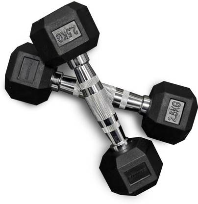 PROVIT Hex Rubber Coated Fixed Weight Dumbbell