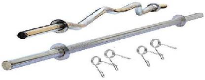 SHIVAM SPORTS 3 Feet straight rod ,3 Feet Curl rod Lifting Bar for Gym/Home Workout equipment. Weight Lifting Bar