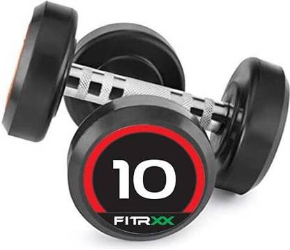 FITRXX Pair of Rubber Coated Bouncer Full Body Workout |Set of 2 Fixed Weight Dumbbell