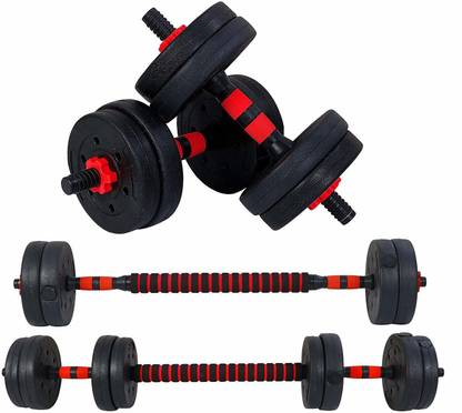 GoldFitness 8 kg 3In1 Convertible Dumbbells & Barbell Home Gym Set (2KgX4)8Kg Adjustable Dumbbell Home Gym Combo