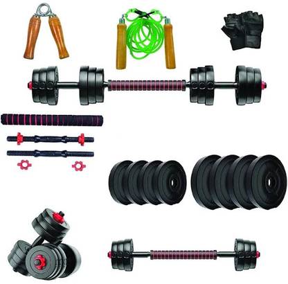 ASUFIT 12 kg 12 KG BARBELL CONNECTOR ROD BVLACK WITH GYM KIT ACCESSORIES Home Gym Combo