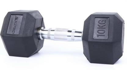 कोबो HOME GYM EXERCISE 10 KG X 2 (Total 20 KG) CARDIO AEROBIC FITNESS GRIPPY HEX RUBBER निश्चित वजन डम्बल