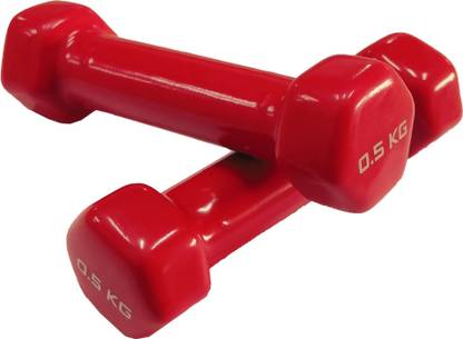 SRIDAYA Set of 0.5 Kg Vinyl Dumbbells for Men & Women (1/2kg x 2pcs = 1kg) Fixed Weight Dumbbell