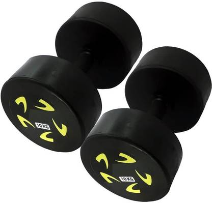 Dinetic 10KG X 2 Pcs Exclusive Quality Rubber Dumbbell For Home & Gym Fixed Weight Dumbbell