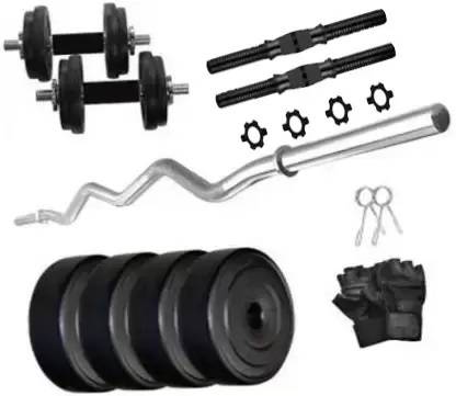 COGNANT 10 kg FITNESS 10kg Adjustable PVC Weight Plates Dumbbell Set Home Gym Combo