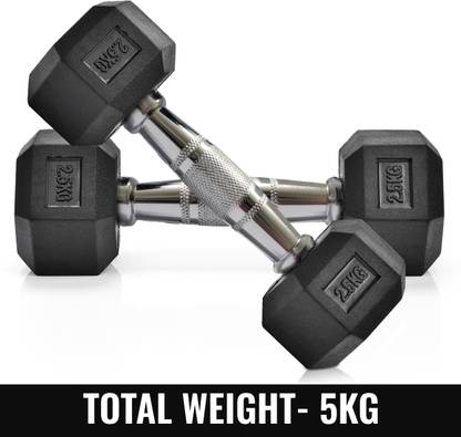 SLOVIC Dumbbells Set for Home Gym | 2.5 kg| Set of 2 Fixed Weight Dumbbell