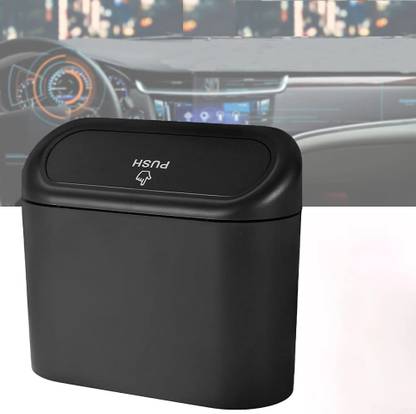 Ecomology Car Trash Garbage Box Waste Bin, Pressing Type Car Trash Can with Lid Pack Of 1 Plastic Dustbin