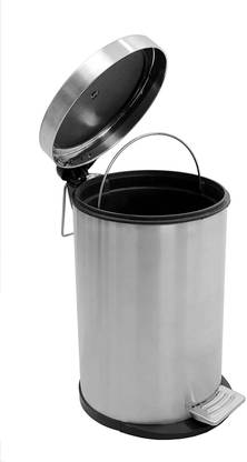 OPR Stainless Steel Pedal Steel Dustbin With Lid And Plastic Bucket (12 Ltr) Stainless Steel Dustbin