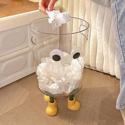 HOUSE OF QUIRK 8.3 Litre Tiny Trash Can,Transparent Trash Bin | Desktop Trash Can Plastic Dustbin