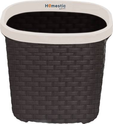 HOMESTIC Plastic Open Dustbin, Garbage Bin, Trash Can, Waste Bin , 7 Litre (Brown) डस्टबिन