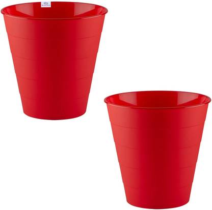 Heart Home Dustbin|Plastic Dustbin|Dustbins for Kitchen waste|8 Litre Dustbin|Packof 2(Red) Plastic Dustbin