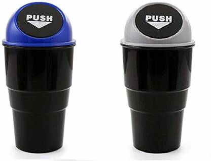 MUNSHINE Mini Car Trash Bin Can Holder Dustbin Combo Pack of 2 Plastic Dustbin