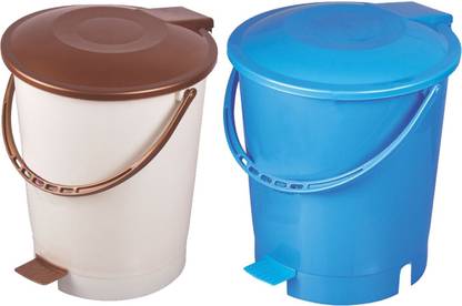 KUBER INDUSTRIES Virgin Plastic Dustbin Bucket Garbage Bin (Multi) Set of 2 Pcs Plastic Dustbin