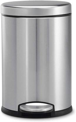 Flipkart SmartBuy Stainless Steel Plain Pedal Bin with Plastic Bucket And Lid ( 7 * 11inch 5LTR) Stainless Steel Dustbin