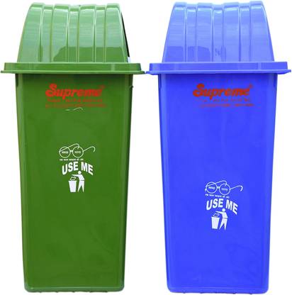 Rgtas 100 Litre Green Blue Plastic Dustbin