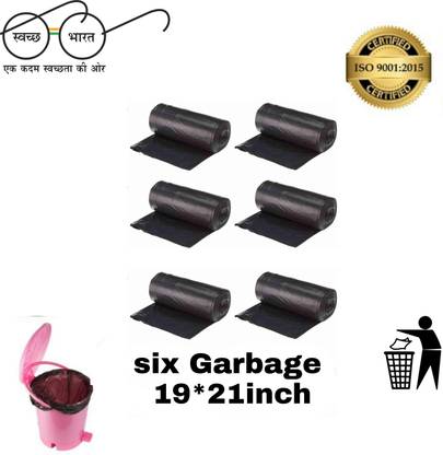 Shopative Medium (Black, Pack of 6)Oxo - Biodegradable Dustbin Bag Plastic Dustbin