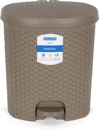 KOLORR 14L Magnum Royal Pack of 1 LT Brown Pedal Wastebin Without Inner For Home Plastic Dustbin