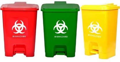 MEDISKY MEDISKY Plastic Step-On Bio-Hazard, Bio-Medical Waste Dustbin (20 Liters) Plastic Dustbin