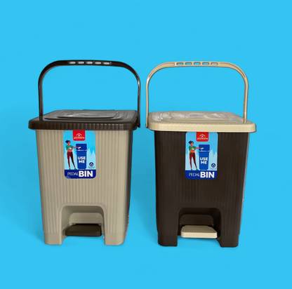 joyware Joyware Liner Pedal Bin 10 Litre Dustbins Pack of 2 Plastic Dustbin