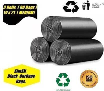 Shopative 90 bags,90 l,19 x 21 size Medium 10 L Garbage Bag (90Bag )Dustbin Plastic Dustbin
