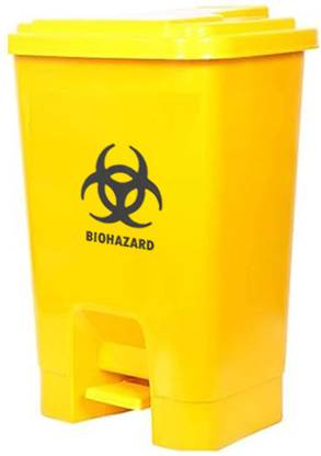 LISAMED Step-On Bio-Hazard, Bio-Medical Waste Bin (15 Litres) Plastic Dustbin