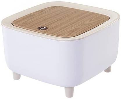 retail therapy Square style Mini Trash Can, Push Top Trash Can with Lid, Dustbin for home 2L Polystyrene Dustbin