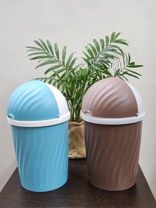 CSM Table Dustbin with attached lid, for Study Table- Combo of 2 Pcs Plastic Dustbin