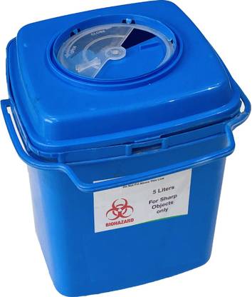 RATISON Bio medical sharp container puncture proof 5 ltr blue (CE & ISO 23907 CERTIFIED) PP (Polypropylene) Dustbin