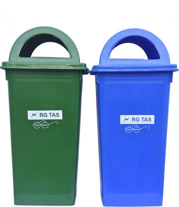 Rgtas 100 Litre Green Blue Plastic Dustbin