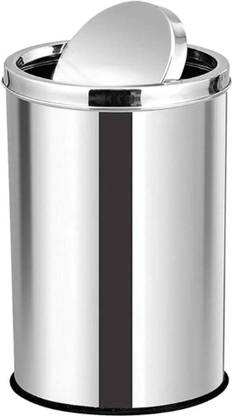 Mumma's LIFE Stainless Steel Swing Dust Bin with Lid (Swing Bin 10 * 14inch 18LTR) Stainless Steel Dustbin