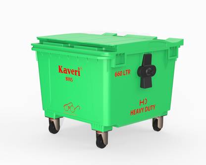 Kaveri Outdoor Dustbin 660 LTR with Lid |Multifunction Commercial Garbage Bin Trash Can Plastic Dustbin