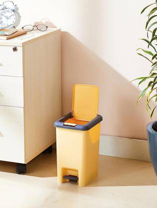 DEW MAT Dustbin with Push-Pedal and Spring-Based Top, Durable, Easy to Clean Plastic Dustbin