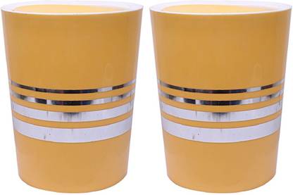 KUBER INDUSTRIES Plastic 2 Pieces Swing Lid Garbage Waste Dustbin, 5 Liters (Yellow) - CTKTC22853 Plastic Dustbin