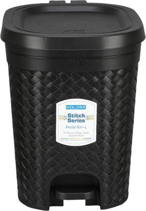 KOLORR Stitch 15L Pedal Dustbin Trash Can/Garbage Waste Bin with Lid for Home, Kitchen Plastic Dustbin